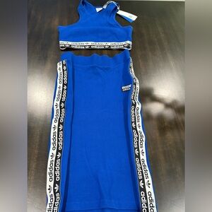Adidas Originals women’s crop top & pencil skirt set. Size S - Royal Blue
